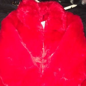 Faux Fur red coat